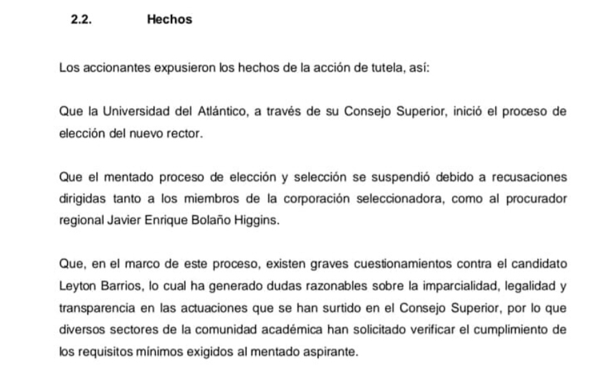 Tribunal negó tutela y mantuvo en firme la elección del rector de Uniatlántico